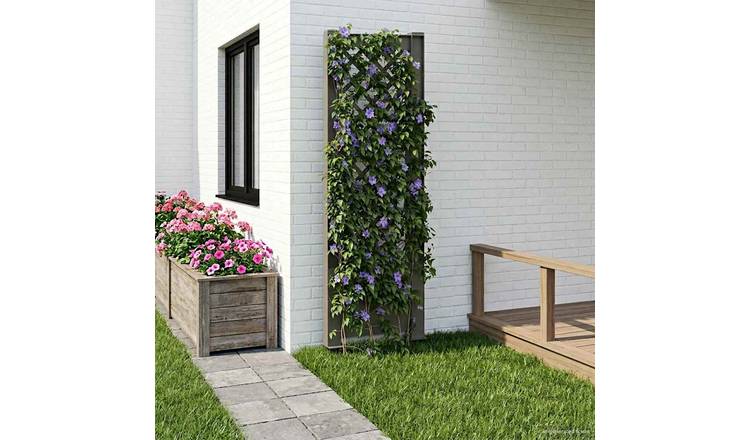 Walplus Polypropylene Garden Trellis - Grey - 43 x 6 x 165 cm