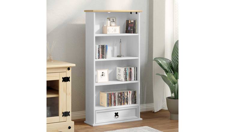 Walplus Solid Pine Storage Cabinet - White - 52 x 17.5 x 103 cm