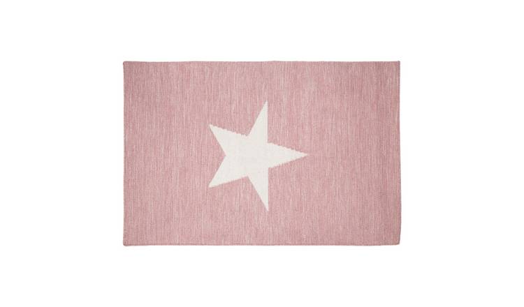 Orsina White and Pink Kids Star Rug - 120 x 180cm