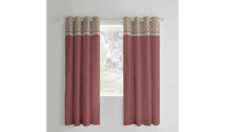 Catherine Lansfield Kashmir Eyelet Curtains - Multi - 168 x 183cm