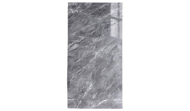Living and Home 10Pcs Waterproof Marble Wall Tile Stickers - Grey