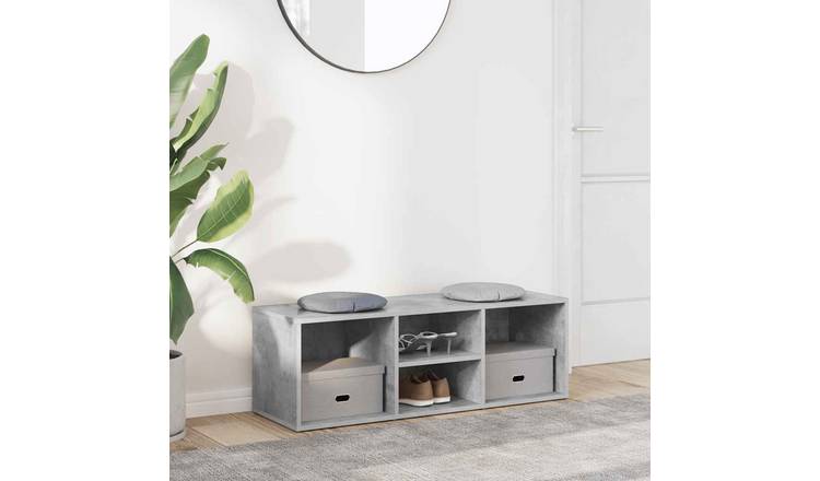 Walplus Engineered Wood Shoe Storage - Concrete Grey - 105 x 35 x 35 cm