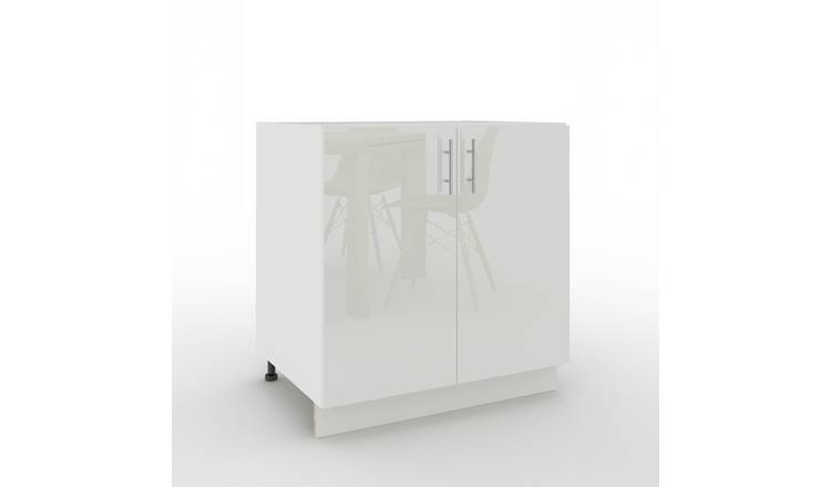 JD Greta 800mm Adjustable Leg Sink Cabinet with 2 Doors - White Gloss