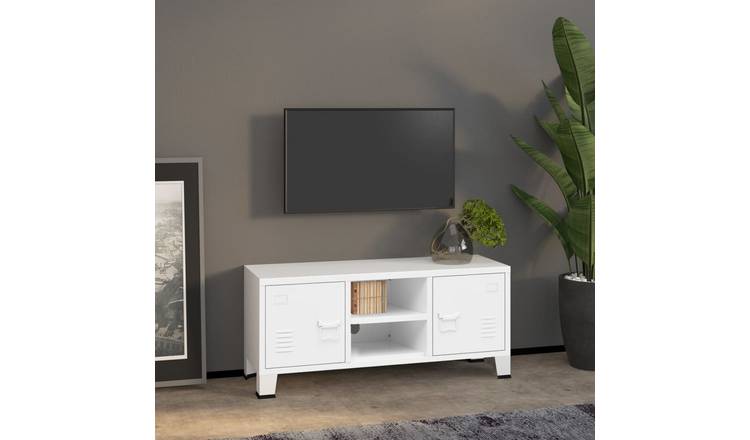 Walplus 2 Doors TV Cabinet - White - 105 x 35 x 42 cm