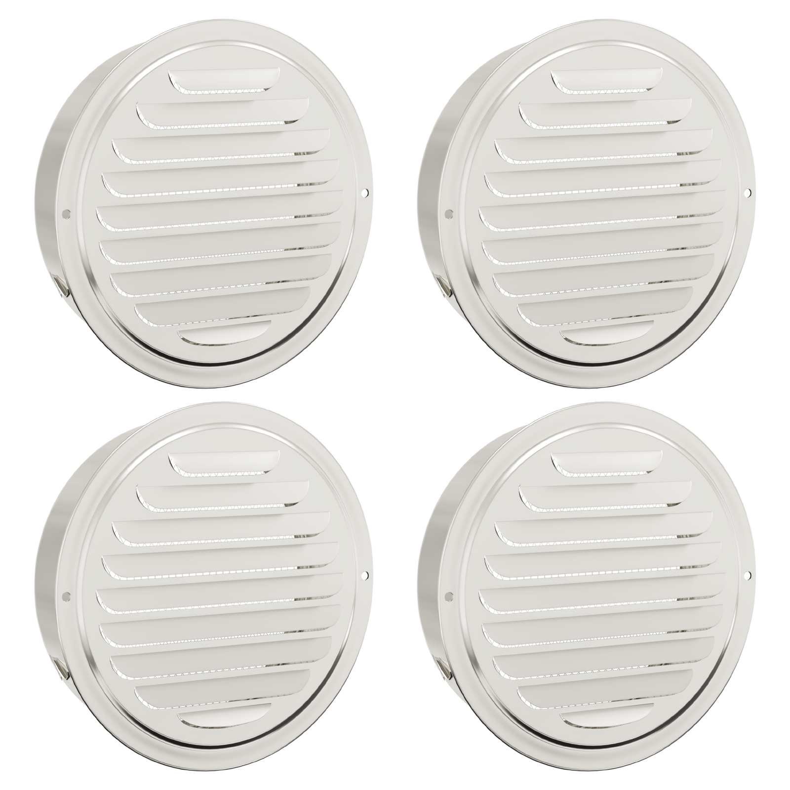 Walplus Pack of 4 Stainless Steel Air Vent Covers - Silver - 19 x 19 x 5 cm - Image 1