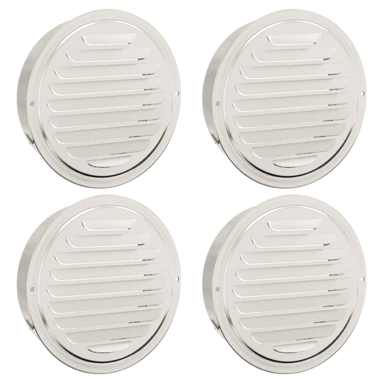Walplus Pack of 4 Stainless Steel Air Vent Covers - Silver - 19 x 19 x 5 cm - Image 1