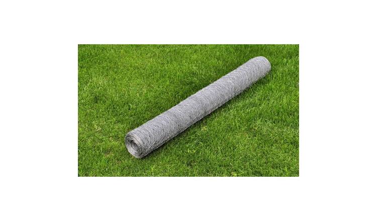 Walplus Galvanised Steel Chicken Wire Fence Galvanised - Silver - 25 x 0.5 m