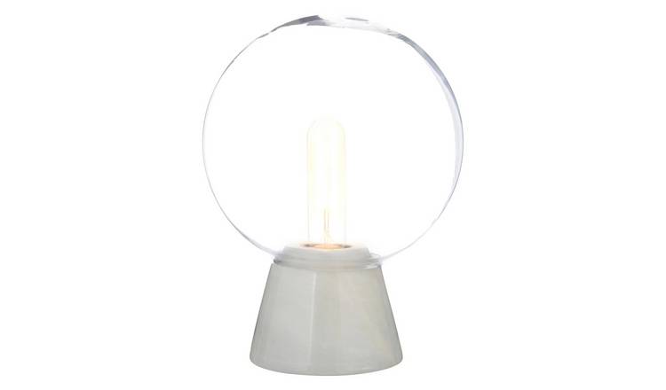 Orsina Lamonte Globe Lamp with Marble Base - White