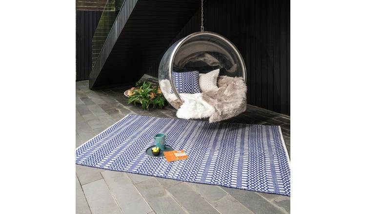 Mega Flooring Blue Handmade Geometric Rug - 120 x 170cm
