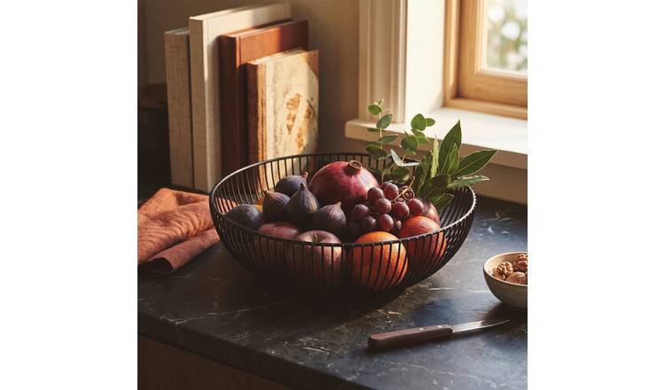 Orsina Emery Matte Iron Wire Fruit Bowl - Black