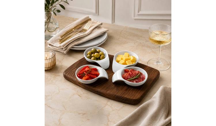 Orsina Dela Set Of Four Tapas Serving Dishes – White