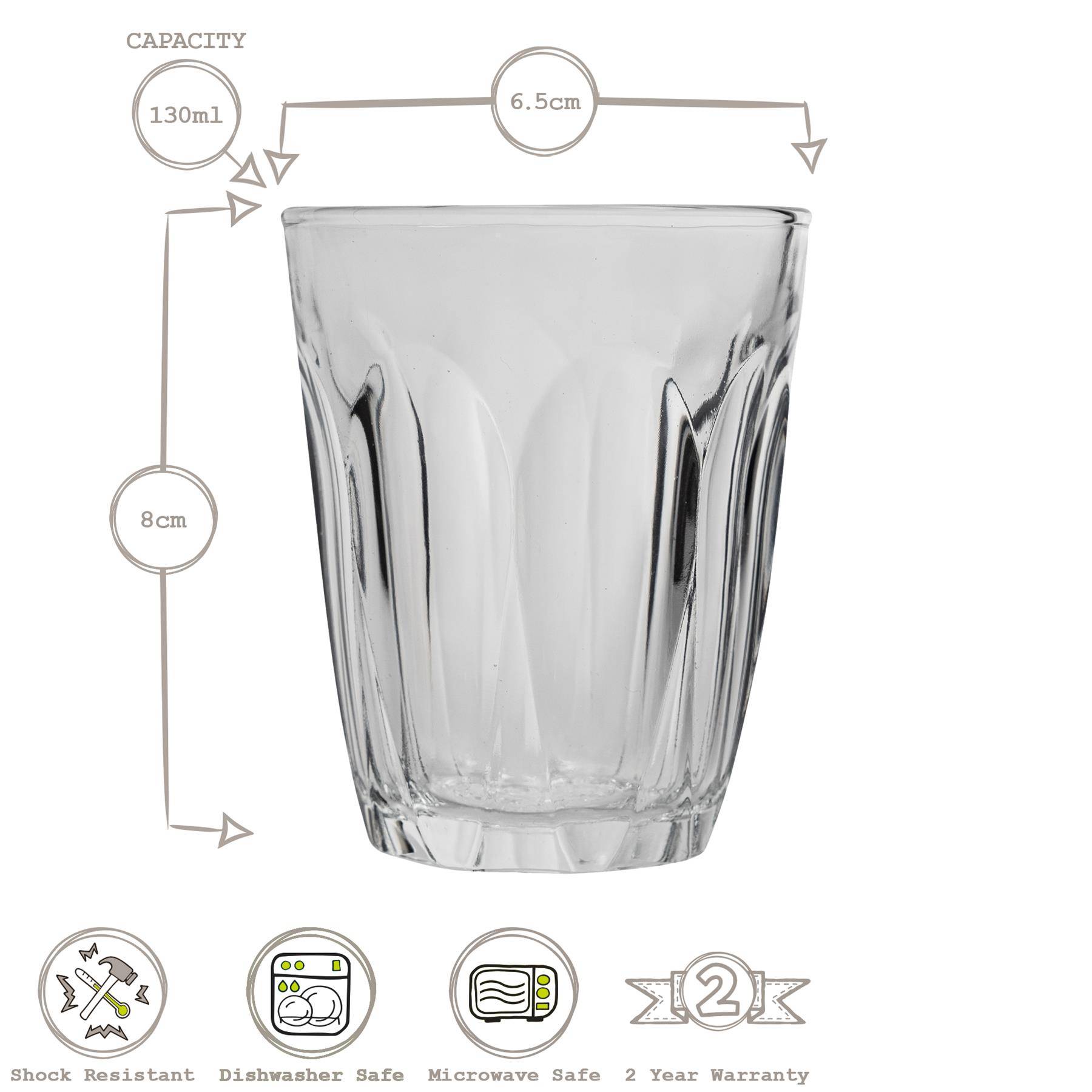 Duralex Provence 130ml Drinking Glass Tumblers - Pack of 6 - Image 3