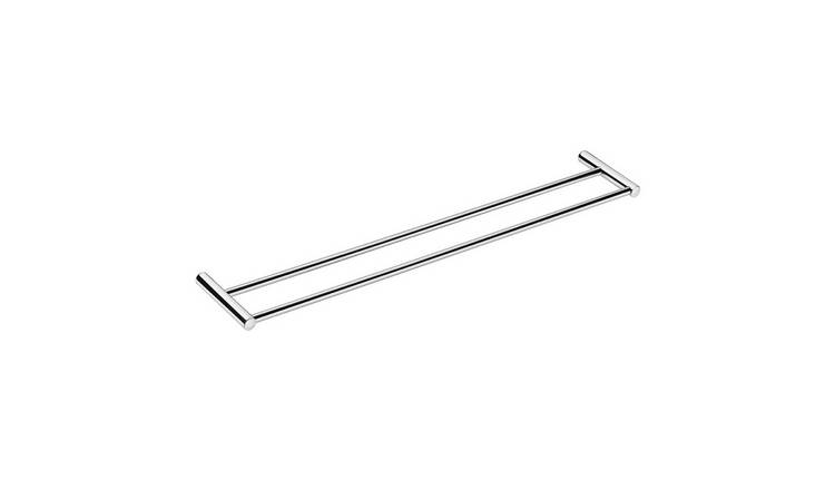 Cosmic Double Towel Rail - Glossy Stainless Steel