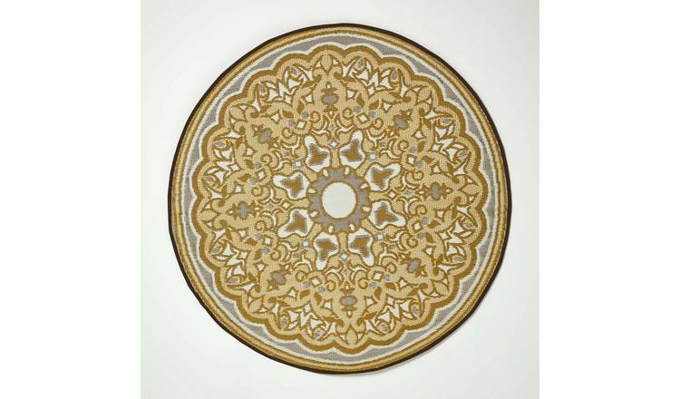 Homescapes Rae Waterproof Reversible Round Outdoor Rug - 180 cm Diameter