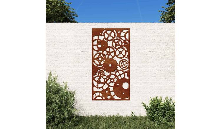 Walplus Garden Wall Decoration Corten Gear Wheel - Rusty - 105 x 55 x 0.7 cm