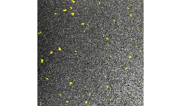 Ark Mat Yellow Fleck 10mm Rubber Crumb Interlocking Gym Floor Tiles - 1m x 1m