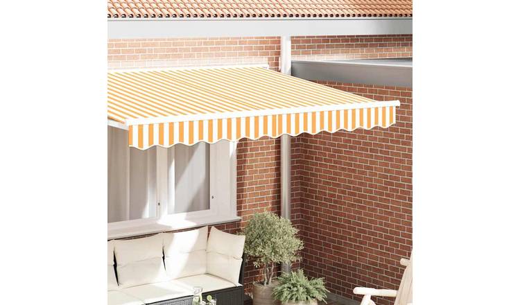 Walplus Polyester Awning - Yellow and White - 250 cm