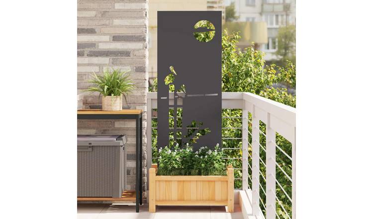 Walplus Sunset Design Garden Privacy Screen - Black - 50 x 1.7 x 140 cm