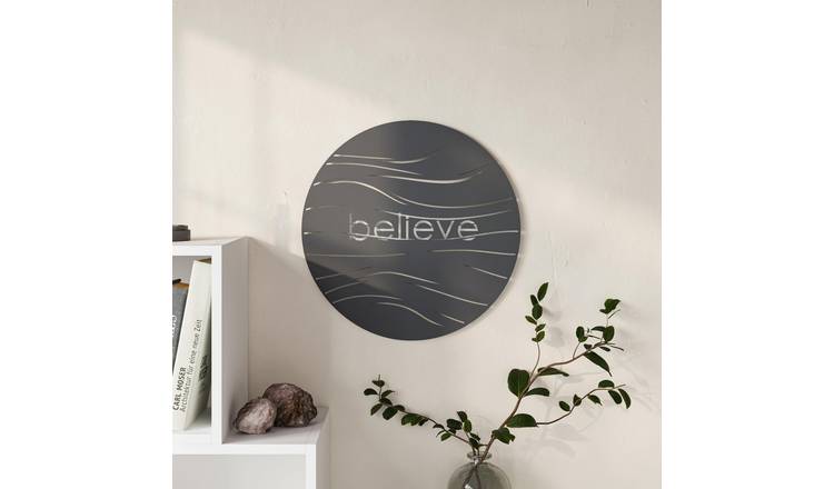 Decortie Metal Decorative Believe Metal Wall Art - Metal - Black