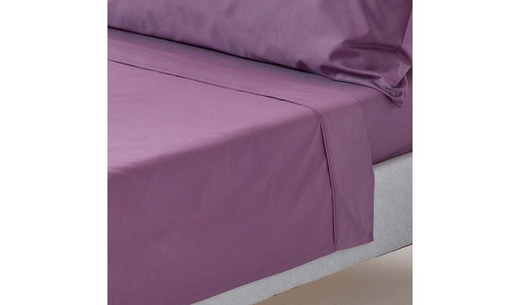 Homescapes Egyptian Cotton Purple Flat Sheet - Single