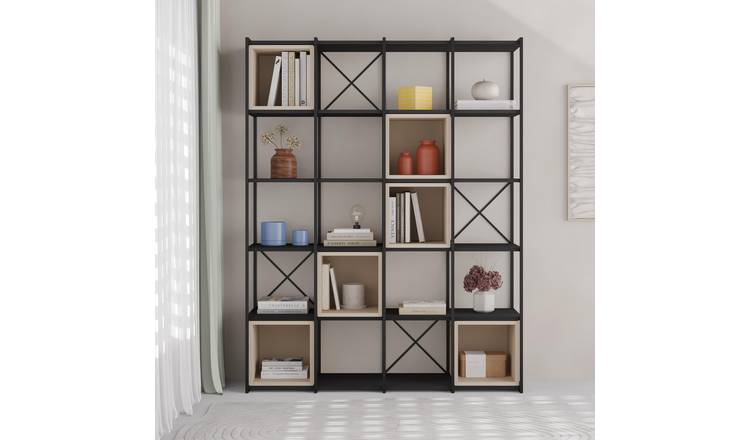 Decortie Vale Maxi Shelving - Black Ash & Sandstone