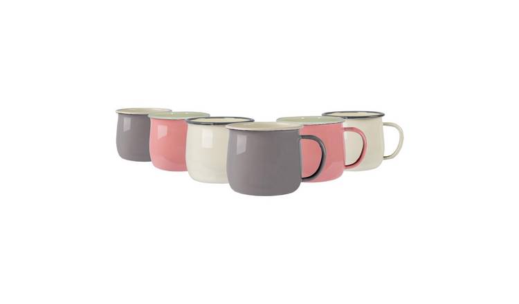 Argon Tableware Coloured Enamel Belly Mugs - 375ml - 3 Colours