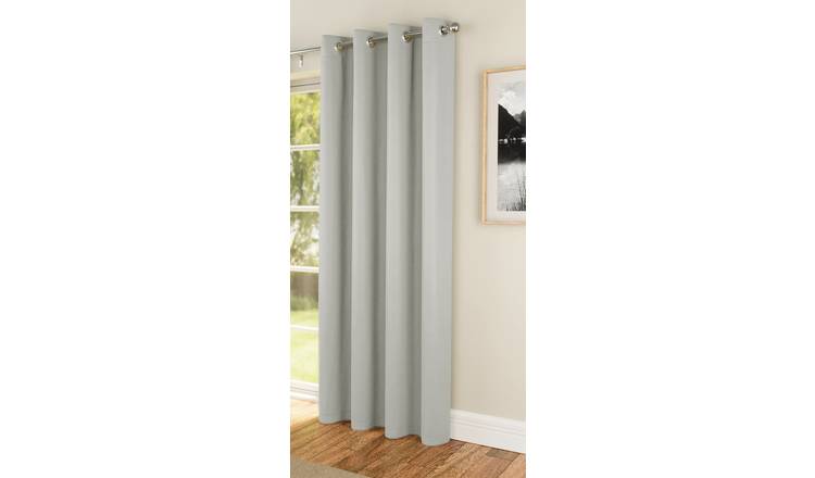 Enhanced Living Luna Plain Single Door Eyelet Curtains - 168 x 214cm - Grey