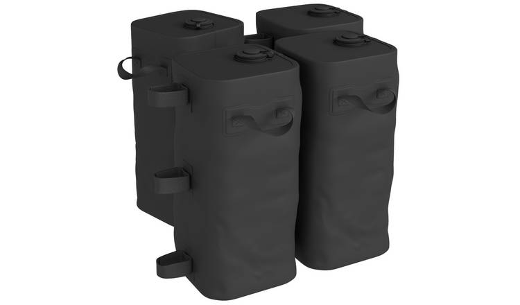 Outsunny Set of 4 Gazebo Weights with Touch Fasteners Straps - Black