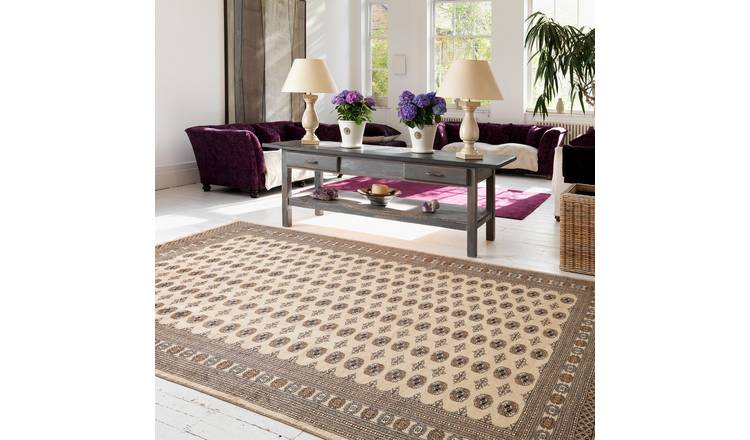 Mega Flooring Beige Traditional Bordered Rug - 60 x 180cm