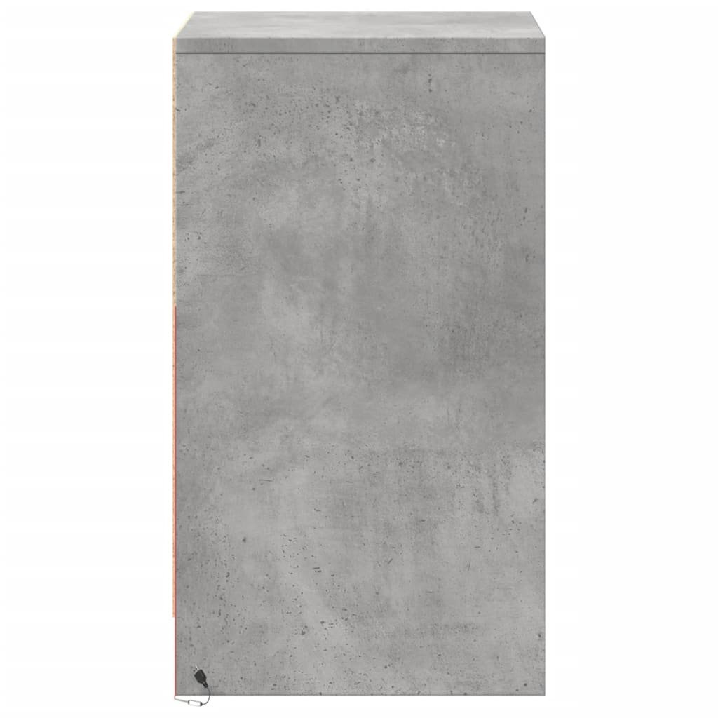 Walplus LED Engineered Wood Bedside Cabinet - Stone Grey - 38 x 34 x 61 cm - Image 7