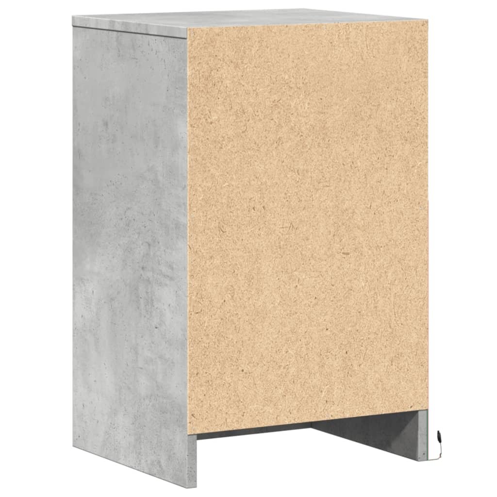 Walplus LED Engineered Wood Bedside Cabinet - Stone Grey - 38 x 34 x 61 cm - Image 8
