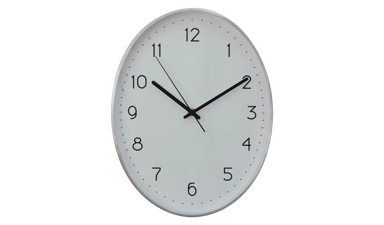Orsina Elko Oval Wall Clock with - Silver