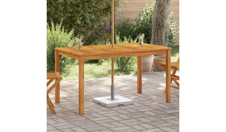 Walplus Solid Acacia Wood Garden Table - Brown - 140 x 80 x 74 cm