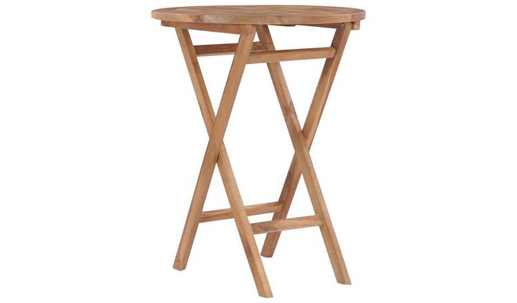 Walplus Solid Teak Wood Folding Garden Table - Brown - 60 cm