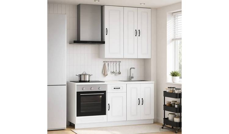Walplus 5 Piece Engineered Wood Kitchen Unit Set - White