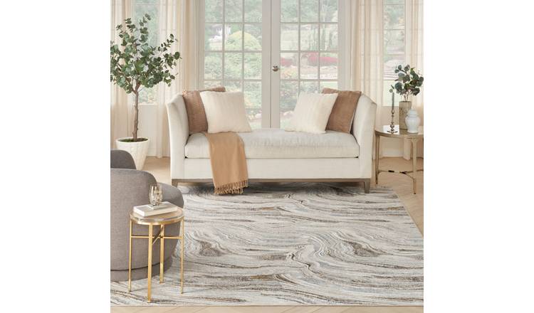 Mega Flooring Grey Modern Abstract Rug - 69 x 229cm