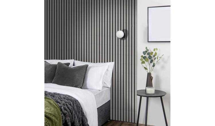 Home Treats Wooden Wall Panel Acoustic 3D  240cm - Light Grey
