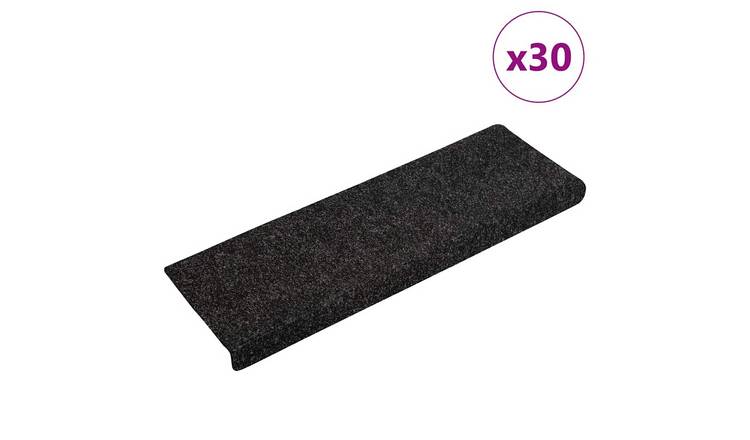 Walplus Pack of 30 Self-Adhesive Rectangular Stair Mats - Black - 65 x 21 cm