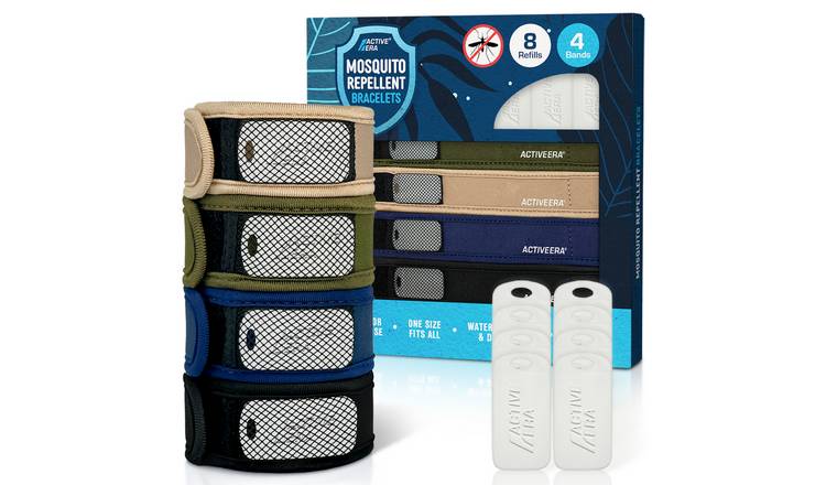 Active Era Refillable Mosquito Bands with Fabric Strap - Natural