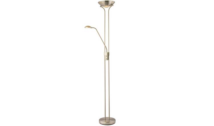 Happy Homewares LED Mother and Child in Satin Nickel Floor Lamp - 25cm