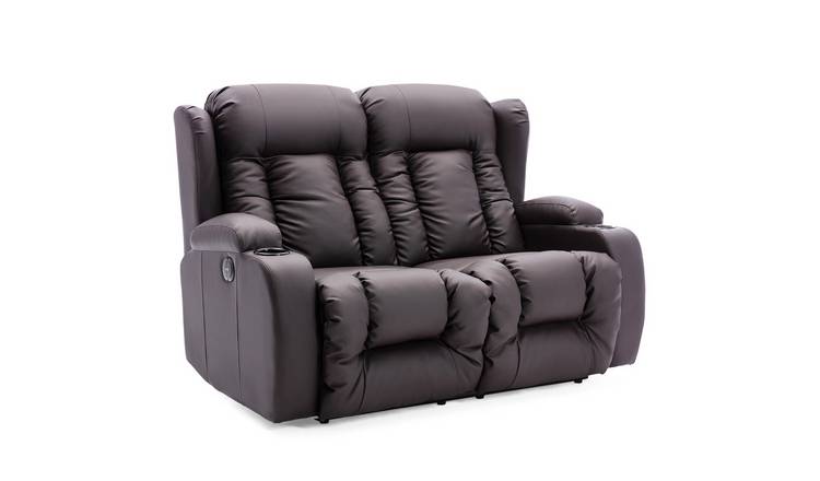 Furniture Online Caesar Electric Recliner 2 Seater Leather Sofa – Brown