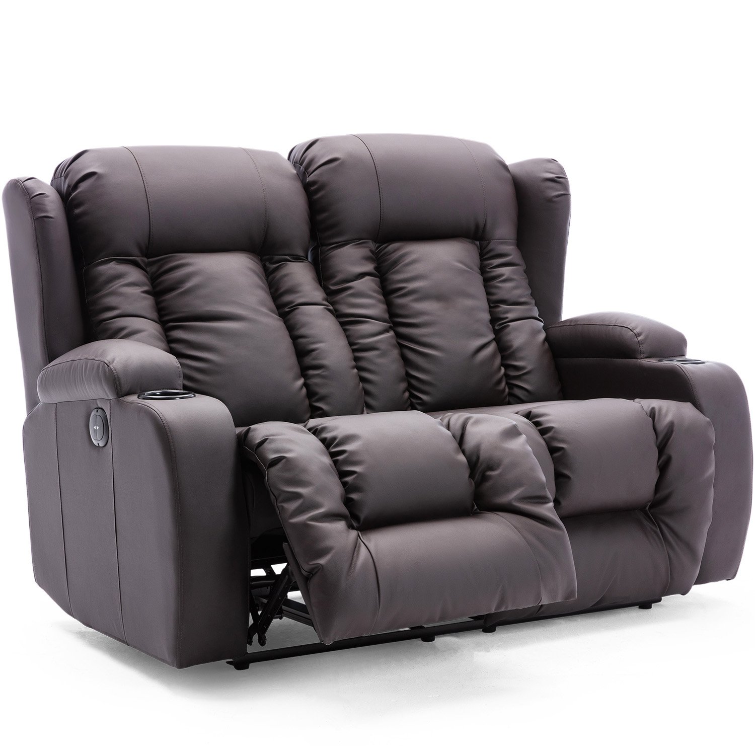 Furniture Online Caesar Electric Recliner 2 Seater Leather Sofa – Brown - Image 2