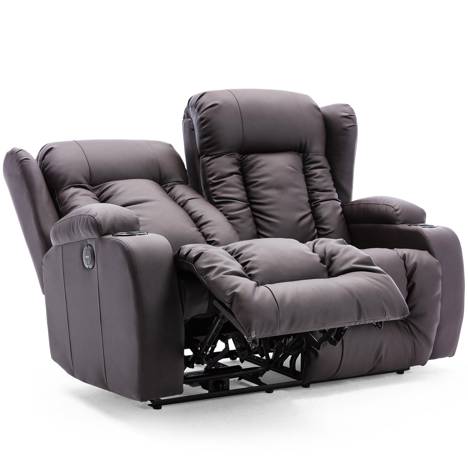 Furniture Online Caesar Electric Recliner 2 Seater Leather Sofa – Brown - Image 3