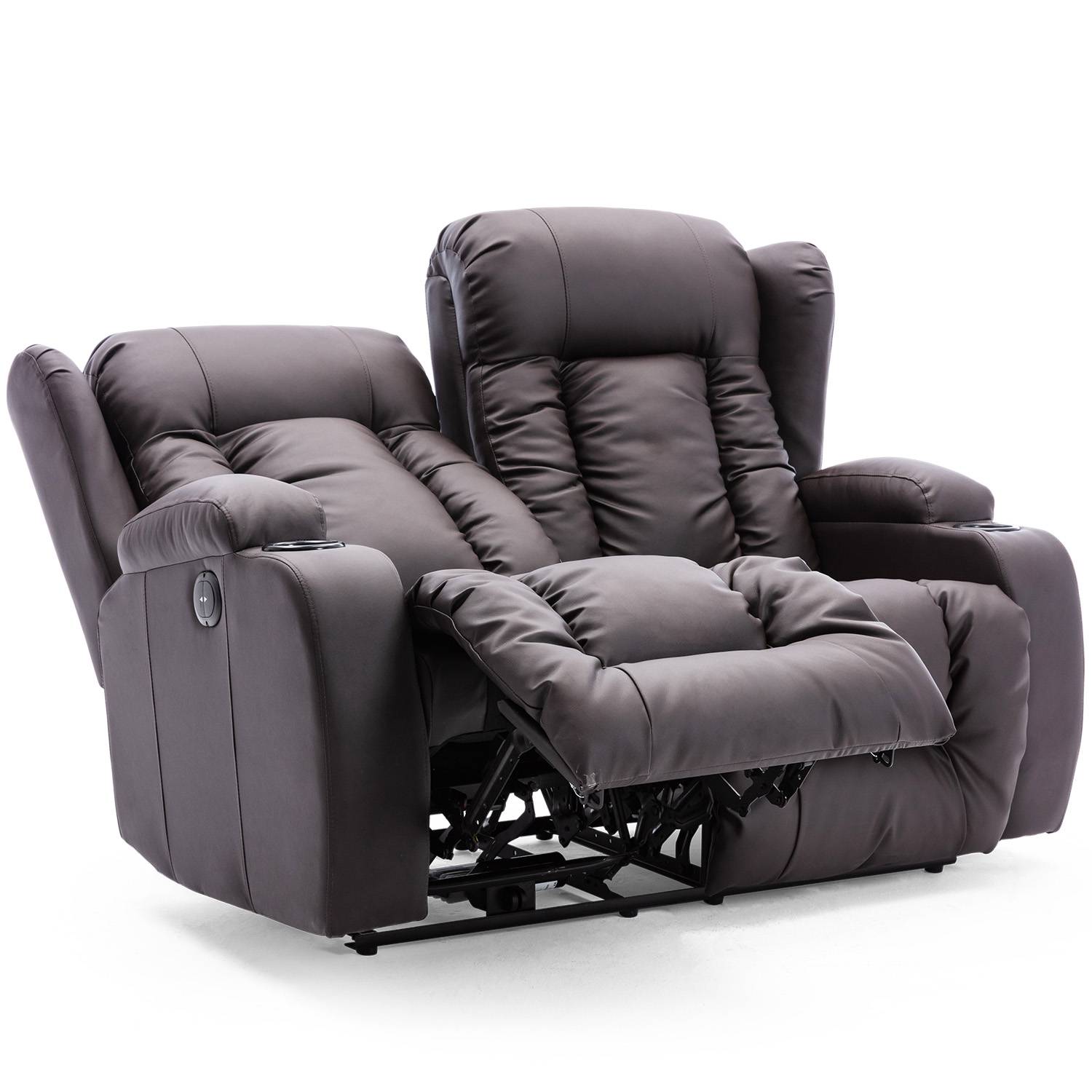 Furniture Online Caesar Electric Recliner 2 Seater Leather Sofa – Brown - Image 3