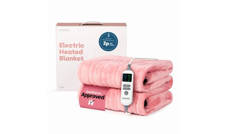 LIVIVO Electric Over Blanket with Adjustable Remote Control - Blush Pink