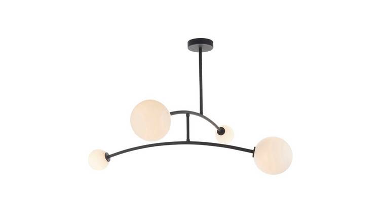 Loops Direct Steel and Glass Multi-Arm Ceiling Light - Matt Black