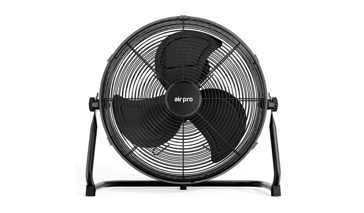 Air Pro 16in Floor Fan Powerful Air Cooling With 3 Speed Settings - Black