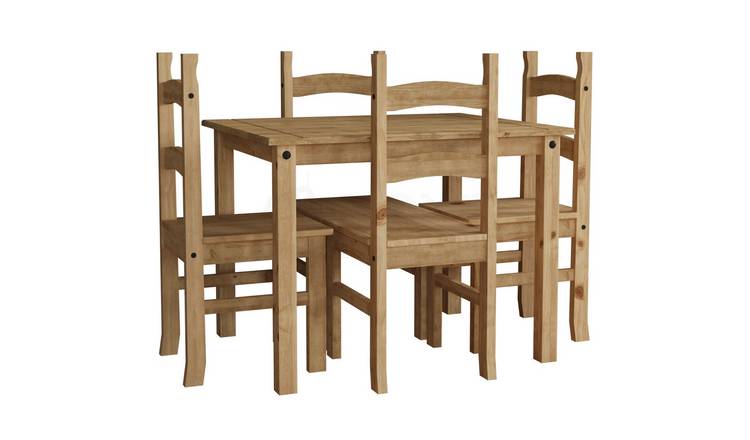 Vida Designs Corona 4 Seater Dining Set - Pine