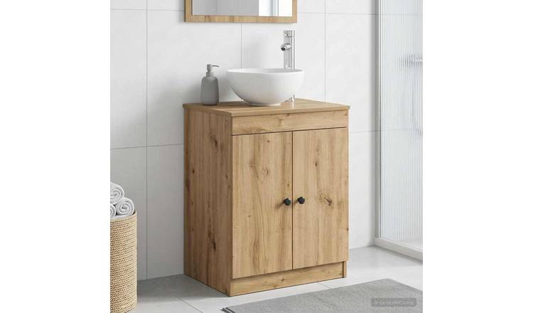 Walplus Wood Bathroom Cabinet with 1 Shelf - Artisan Oak - 54 x 41 x 70 cm