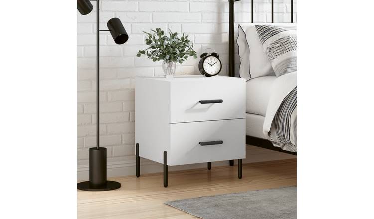 Walplus Bedside Storage Cabinet - White - 40 x 35 x 47.5 cm